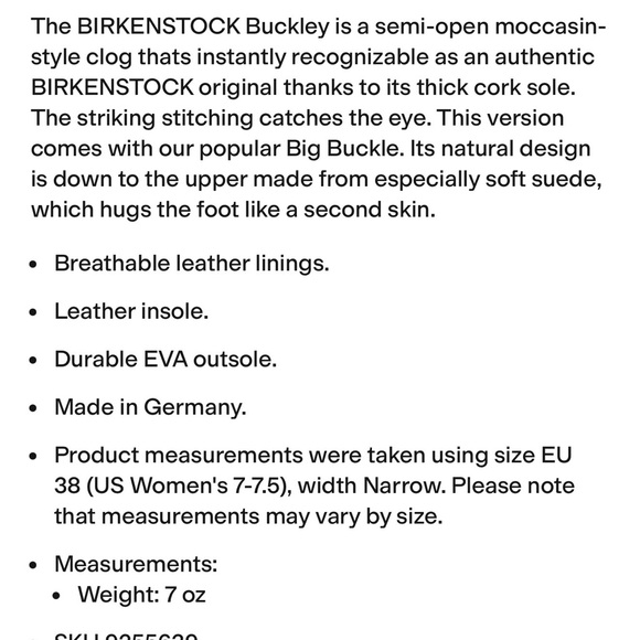 NWOT Birkenstock Buckley size 38 - Picture 11 of 11